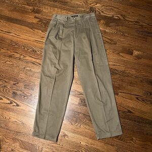 Vintage 90s Structure Men’s 34L Khaki Pleated Skater Chino Pants Y2K
